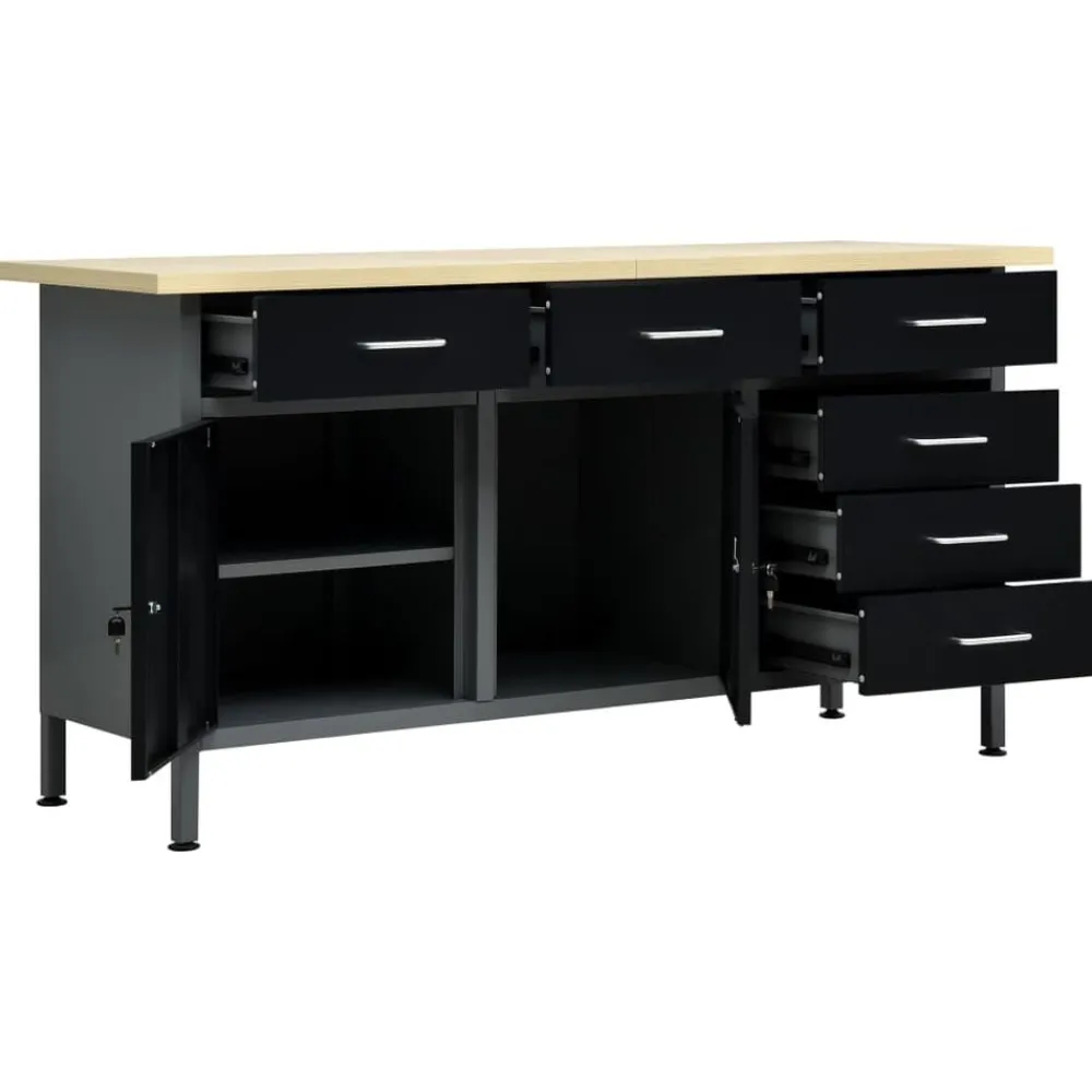 Bouwbeslag*vidaXL Werkbank 160x60x85 cm staal zwart
