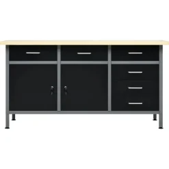 Bouwbeslag*vidaXL Werkbank 160x60x85 cm staal zwart