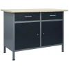 Werkbank 120x60x85 cm staal zwart>vidaXL Hot