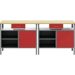 Werkbankset met lade 2 pcs en Grijs 200 x 55 x 85 cm>vidaXL Clearance