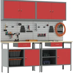 Werkbankset met lade 8 pcs en Grijs Gepoedercoat staal><noscript><img width=