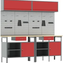 Werkbankset met lade 8 pcs en Grijs Gepoedercoat staal>vidaXL Outlet