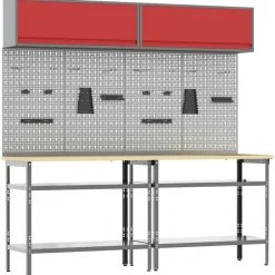 Werkbankset met plank 8 pcs en Grijs Gepoedercoat staal>vidaXL Best