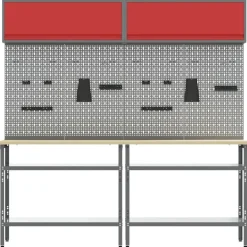 Werkbankset met plank 8 pcs en Grijs Gepoedercoat staal><noscript><img width=