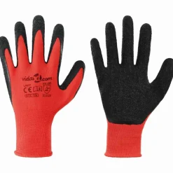 Beschermende Kleding*vidaXL Werkhandschoenen 12 pcs Rood en Zwart 7 / S Latexcoating