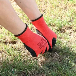 Beschermende Kleding*vidaXL Werkhandschoenen 12 pcs Rood en Zwart 7 / S Latexcoating