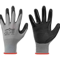 Beschermende Kleding*vidaXL Werkhandschoenen 12 pcs Grijs en zwart 7 / S Polyester