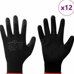 Werkhandschoenen 12 pcs Zwart 7 / S Polyester>vidaXL Discount