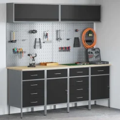 Werkkast set met lade met opslag met slot 10 pcs>vidaXL Sale