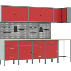 Werkkast set met lade met plank met opslag 12 pcs en Grijs>vidaXL Hot