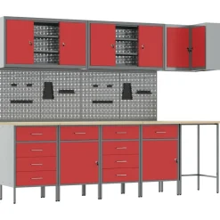 Werkkast set met lade met plank met slot 12 pcs en Grijs>vidaXL Hot