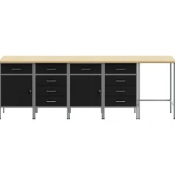 Werkkast set met lade met opslag met slot 5 pcs en Grijs>vidaXL Online