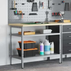 Werktafel met plank Grijs 100 x 55 x 85 cm Gepoedercoat staal>vidaXL Sale