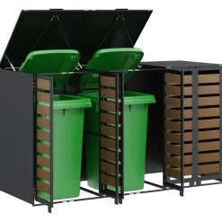 Wieltjesbakopslag voor 3 bakken Antraciet 340 x 77.5 x 115.5 cm><noscript><img width=