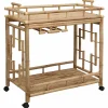 Trolleys*vidaXL Wijn Trolley Met Wielen Naturel 85 x 50 x 93 cm Bamboe