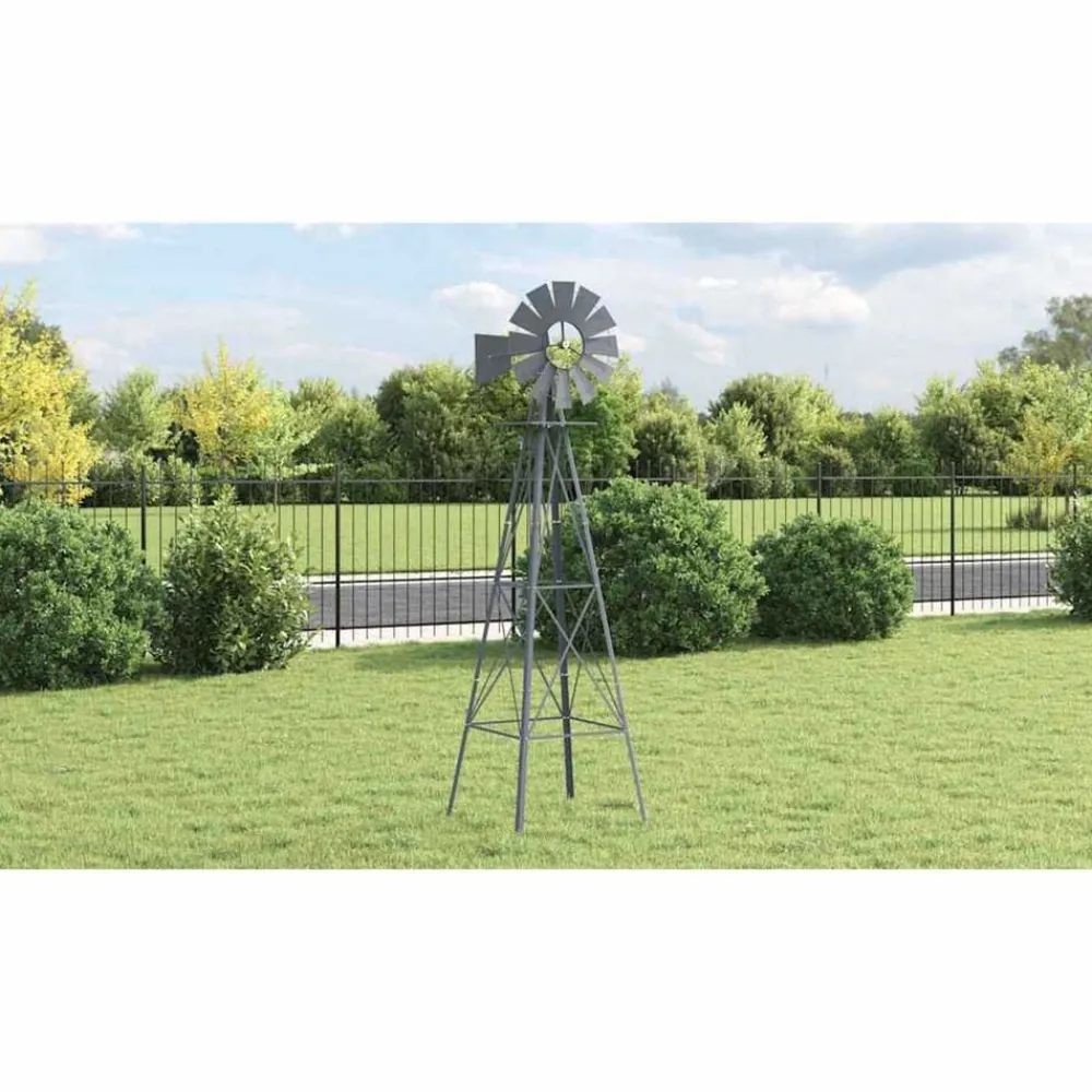 Windmolen Grijs 84 x 68 x 245 cm IJzer>vidaXL
