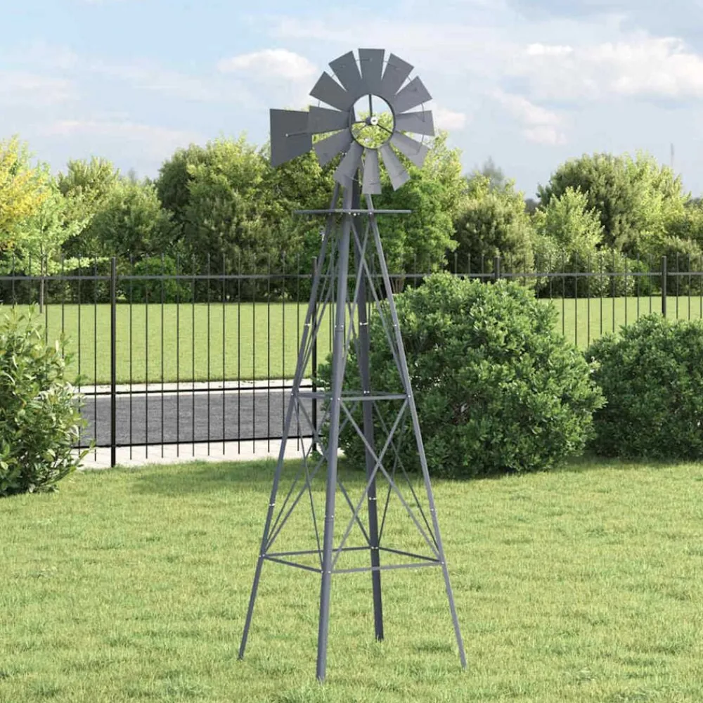 Windmolen Grijs 84 x 68 x 245 cm IJzer>vidaXL