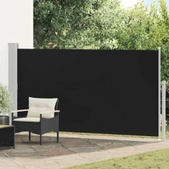 Tuin & Gazon*vidaXL Wind-/zonnescherm uittrekbaar 160x300 cm Zwart