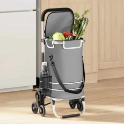Bagage & Tassen*vidaXL Winkel trolley 47 x 39 x 100,5 cm Oxford stof Grijs