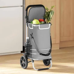 Bagage & Tassen*vidaXL Winkel trolley 36,5 x 46,5 x 100,5 cm Oxford stof Grijs