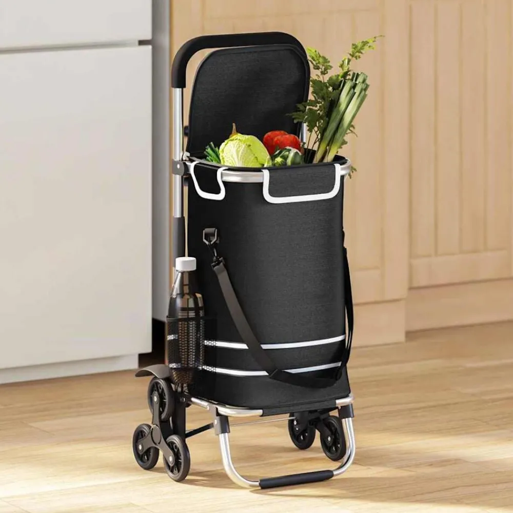 Bagage & Tassen*vidaXL Winkel trolley 47 x 39 x 100,5 cm Oxford stof Zwart