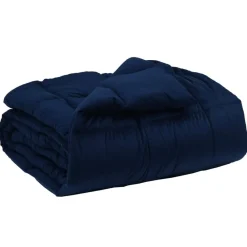 Linnengoed*vidaXL Winter Dekbed Gekwilt 135 x 200 cm Microfiber Donkerblauw