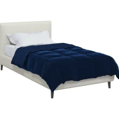 Linnengoed*vidaXL Winter Dekbed Gekwilt 135 x 200 cm Microfiber Donkerblauw