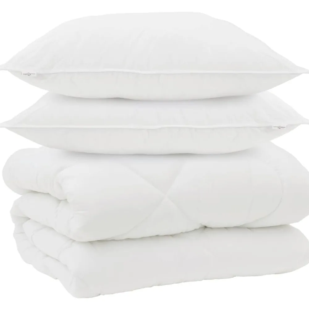 Linnengoed*vidaXL Winter Dekbed met kussen 3 pcs Wit Microvezel