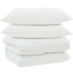 Linnengoed*vidaXL Winter Dekbed met kussen 3 pcs Wit Microvezel