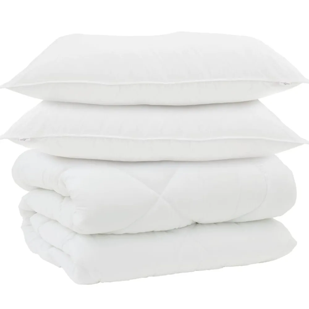 Linnengoed*vidaXL Winter Dekbed met kussen 3 pcs Wit Microvezel