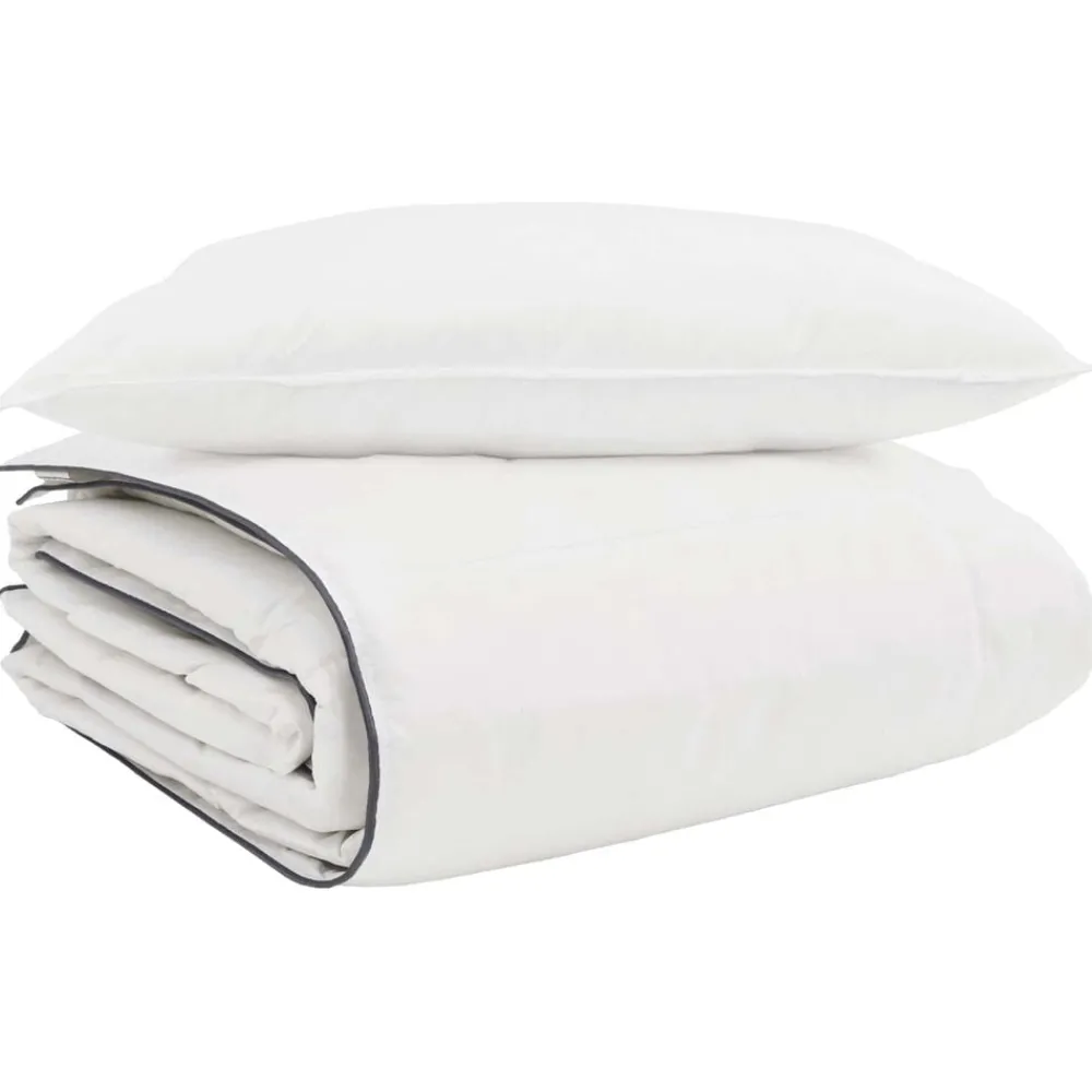 Linnengoed*vidaXL Winter Dekbed met kussen 2 pcs Wit Donsveertjes