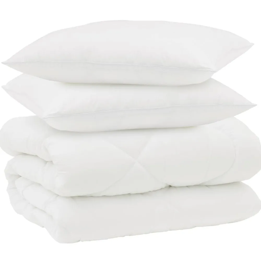 Linnengoed*vidaXL Winter Dekbed met kussen 3 pcs Wit Microvezel