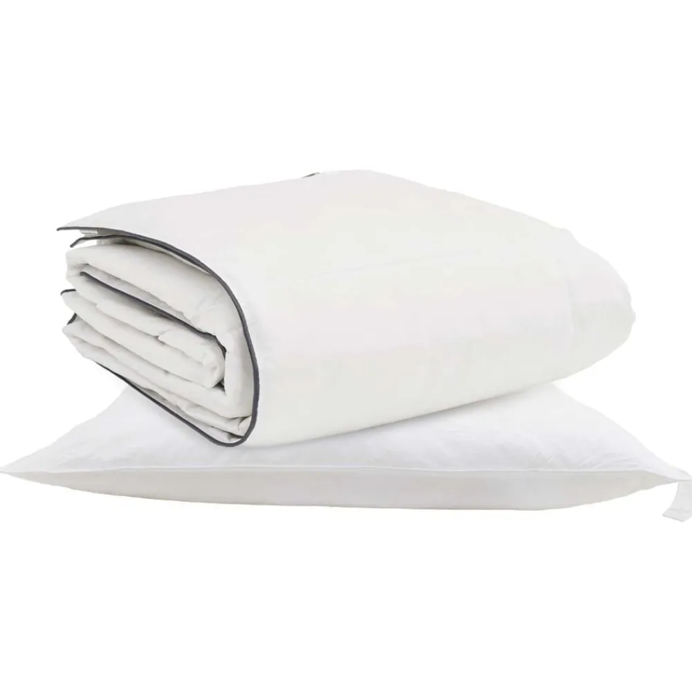 Linnengoed*vidaXL Winter Dekbed met kussen 2 pcs Wit Donsveertjes