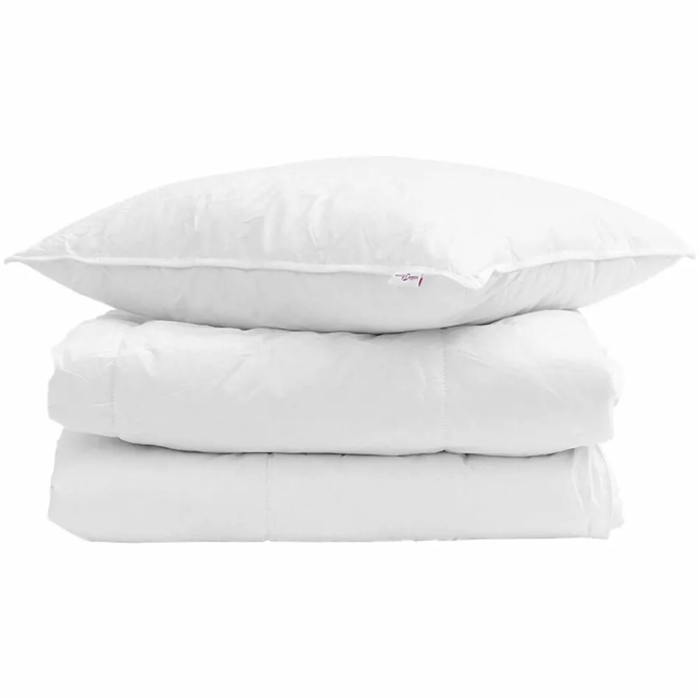 Linnengoed*vidaXL Winter Dekbed met kussen 2 pcs Wit Donsveertjes