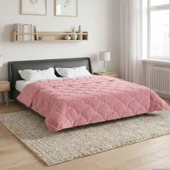 Linnengoed*vidaXL Winter Dekbed 220 x 240 cm Microfiber en Teddy fleece Roze