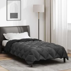 Winter Dekbed Zwart en Anthraciet 135 x 200 cm Microfiber>vidaXL
