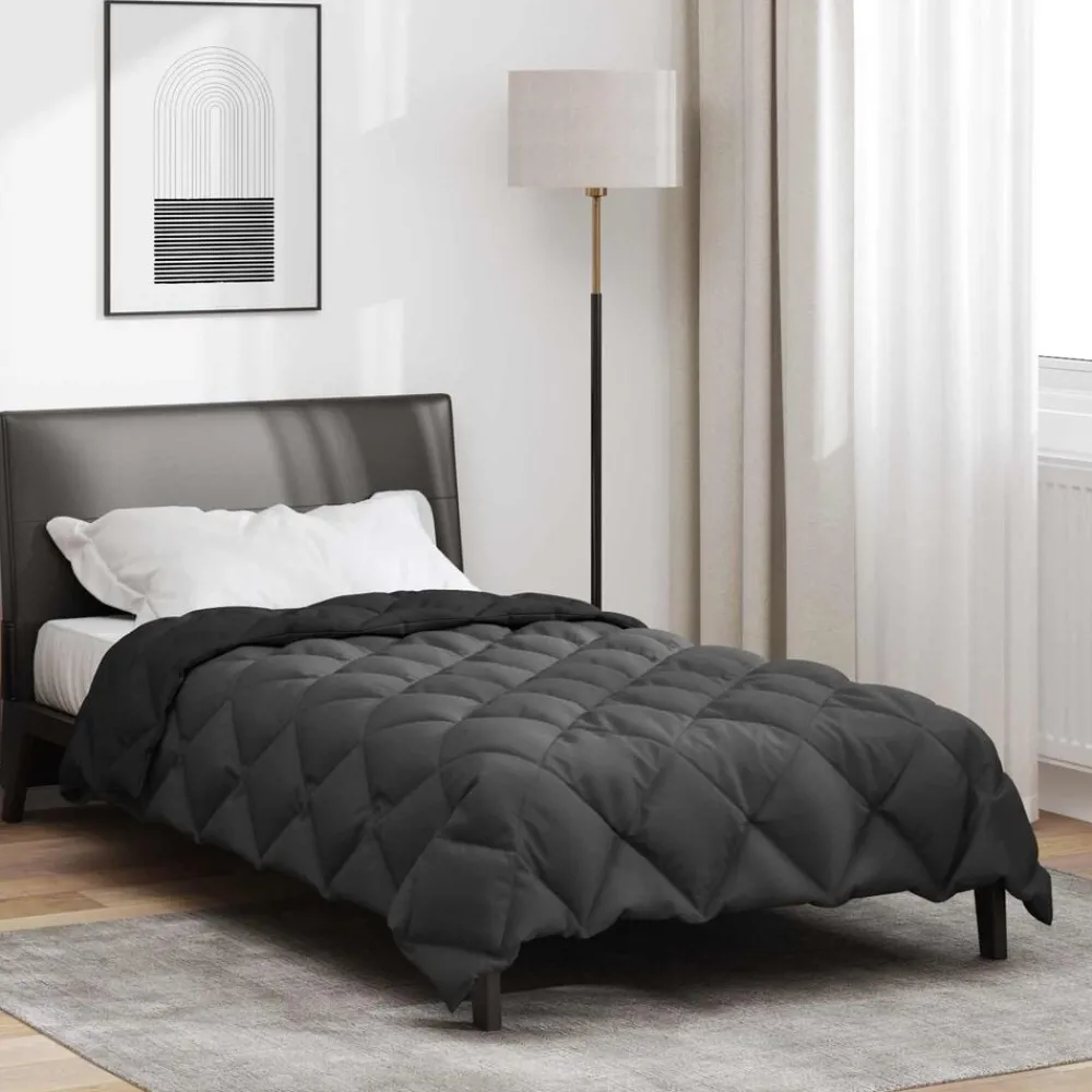 Winter Dekbed Zwart en Anthraciet 135 x 200 cm Microfiber>vidaXL
