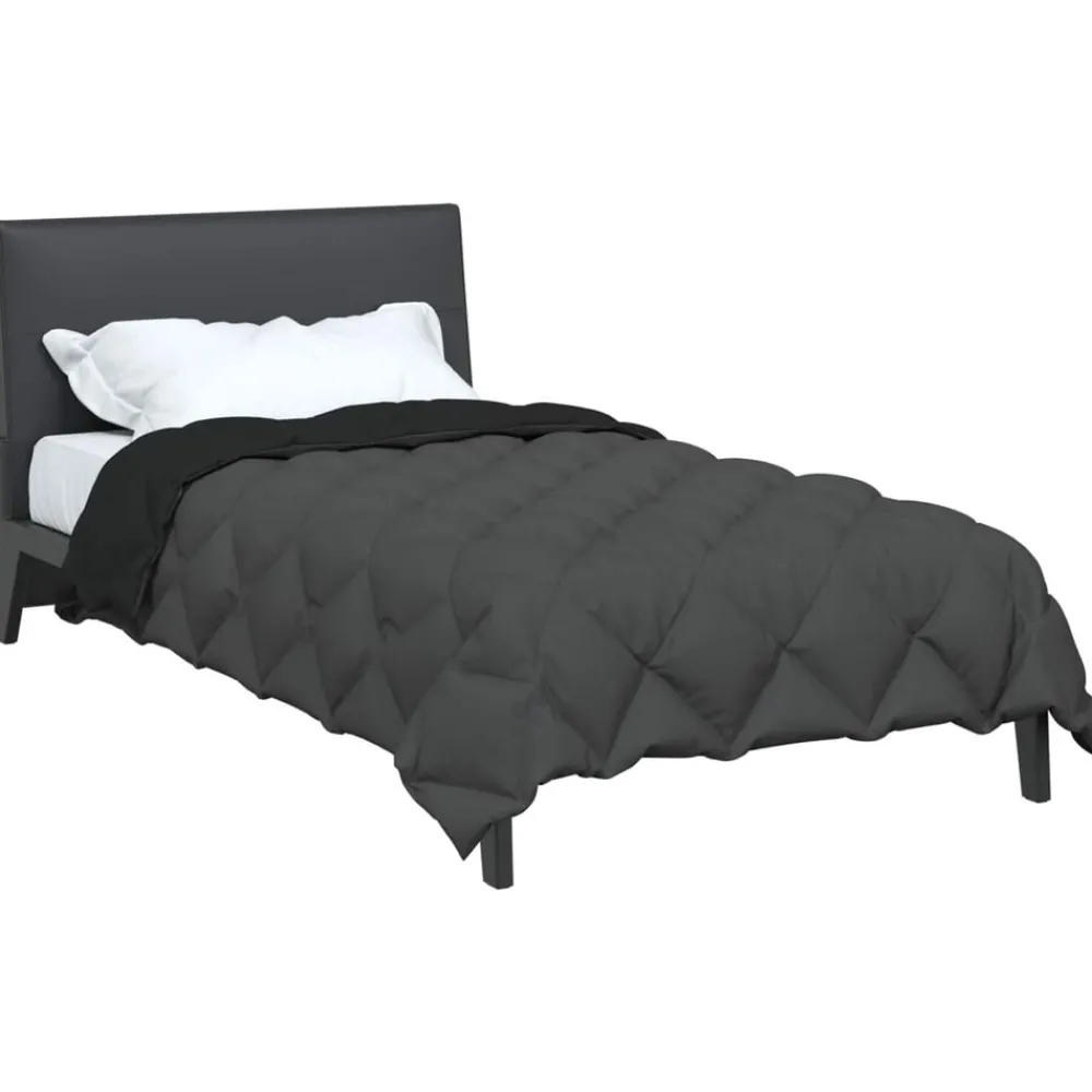 Winter Dekbed Zwart en Anthraciet 135 x 200 cm Microfiber>vidaXL