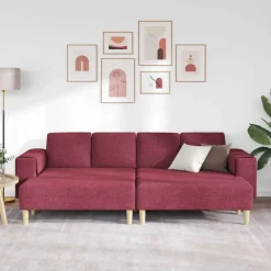 Banken*vidaXL Woonkamer Bank 3 pcs 250 x 188 x 76 cm Polyester Wijnrood