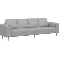Banken*vidaXL Woonkamer Bank Wolkengrijs 250 x 77 x 76 cm Polyester Wolken grijs