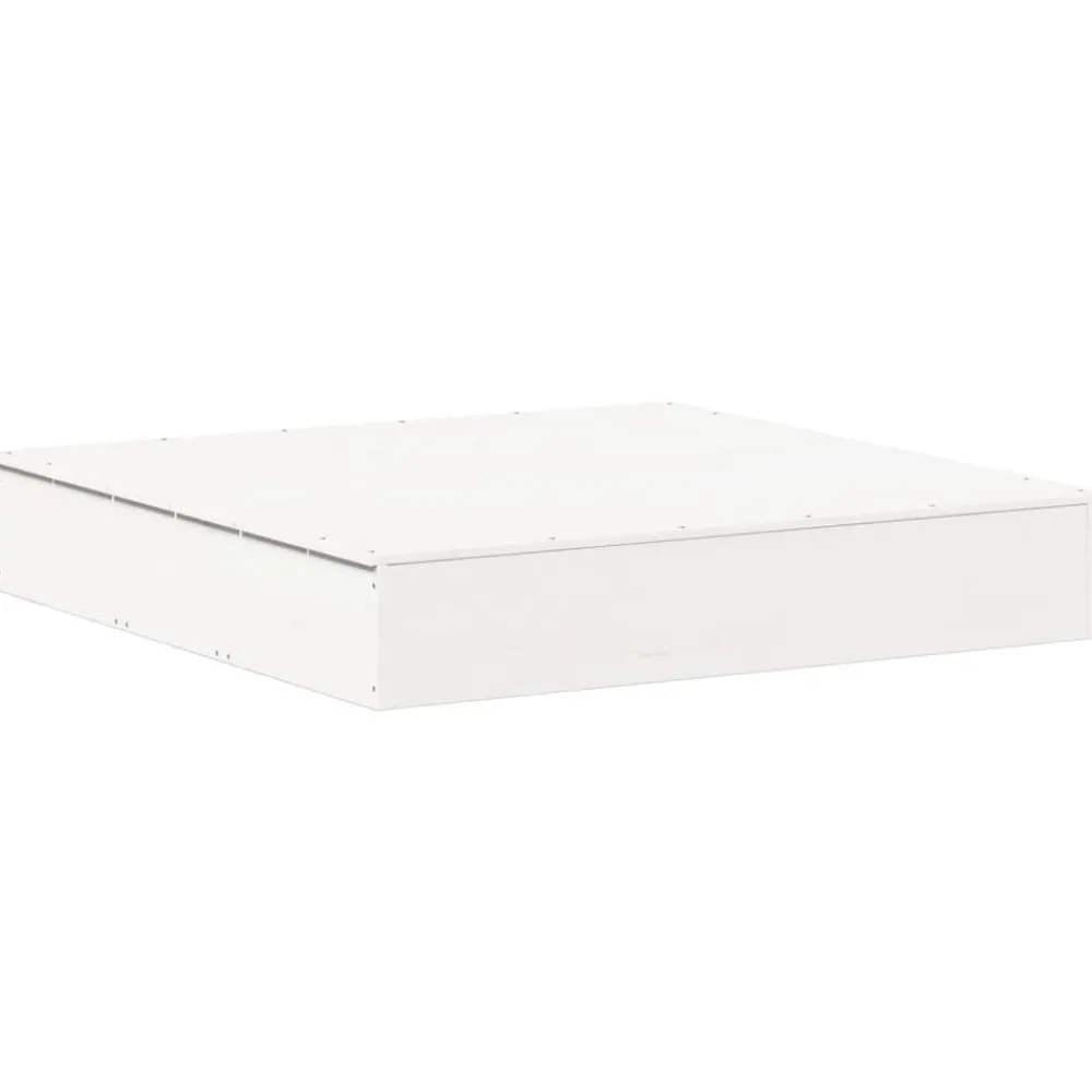 Buitenspeelgoed*vidaXL Zandbak met deksel 111x111x19,5 cm massief grenenhout Wit