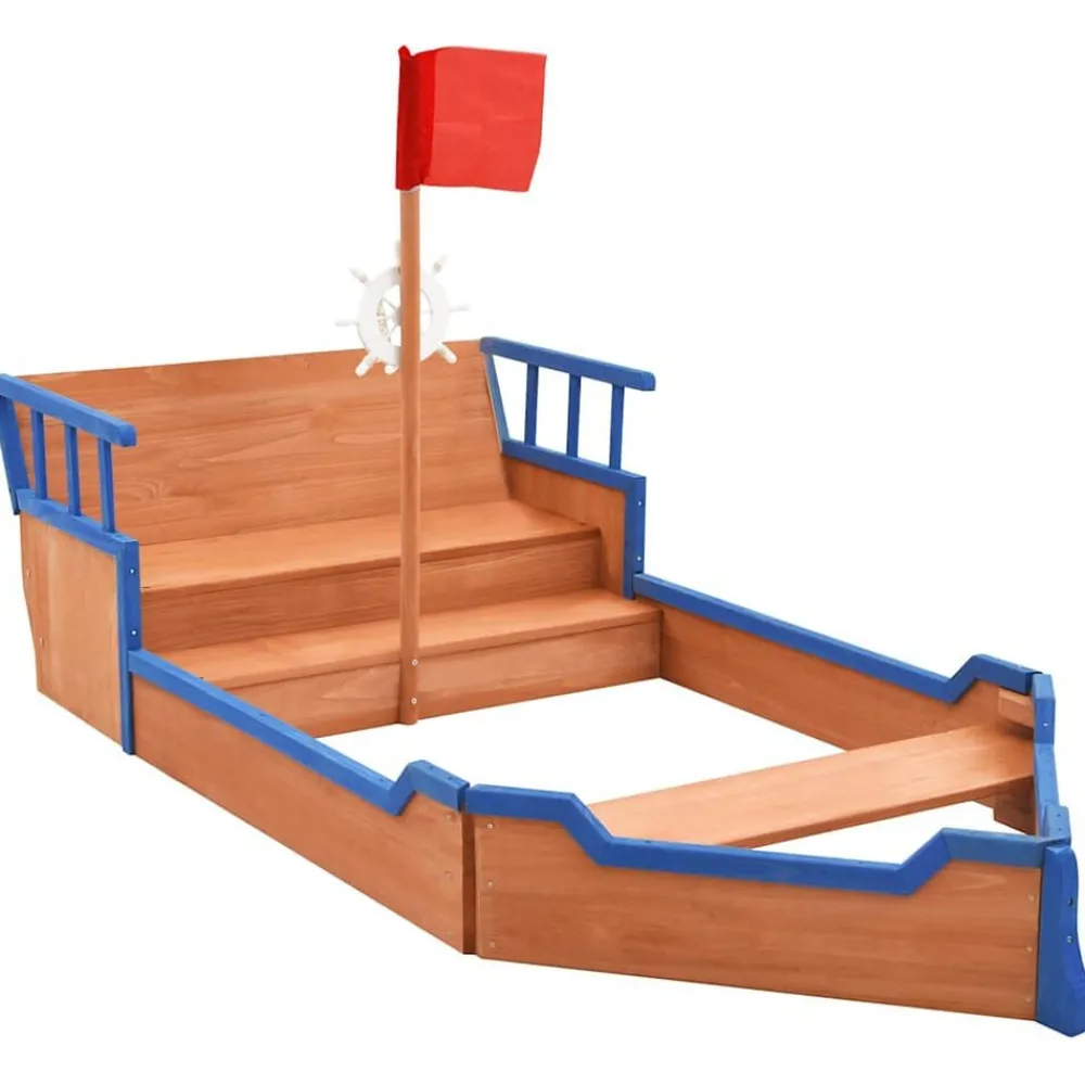 Buitenspeelgoed*vidaXL Zandbak piratenschip 190x94,5x101 cm vurenhout