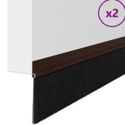 Bouwmaterialen*vidaXL Zelfklevende Deurborstels 2 pcs 100 cm Aluminium Legering Bruin