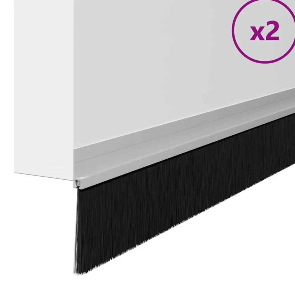 Bouwmaterialen*vidaXL Zelfklevende Deurborstels 2 pcs 100 cm Zilver