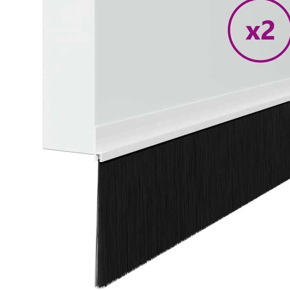 Bouwmaterialen*vidaXL Zelfklevende Deurborstels 2 pcs 100 cm Aluminium Legering Wit