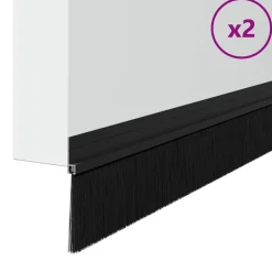 Bouwmaterialen*vidaXL Zelfklevende Deurborstels 2 pcs 100 cm Aluminium Legering Zwart