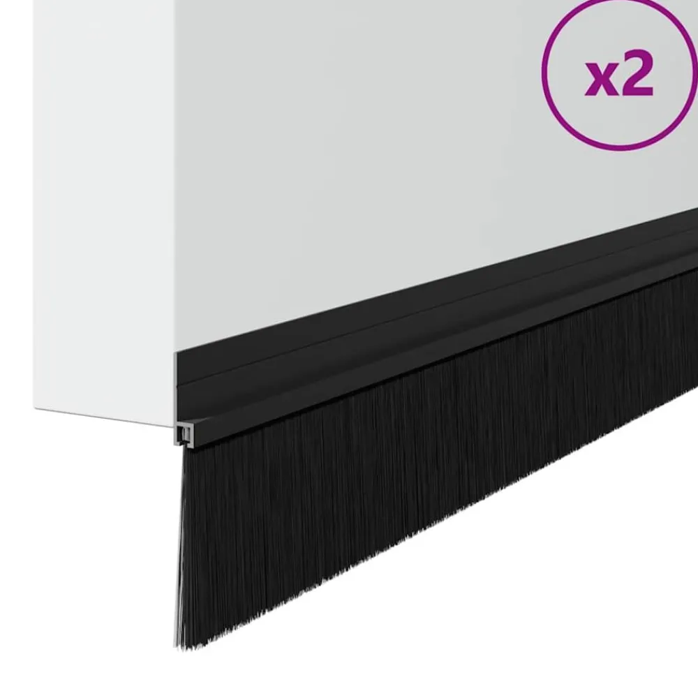 Bouwmaterialen*vidaXL Zelfklevende Deurborstels 2 pcs 100 cm Aluminium Legering Zwart