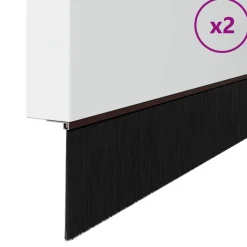 Bouwmaterialen*vidaXL Zelfklevende Deurborstels 2 pcs 100 cm Aluminium Legering Bruin