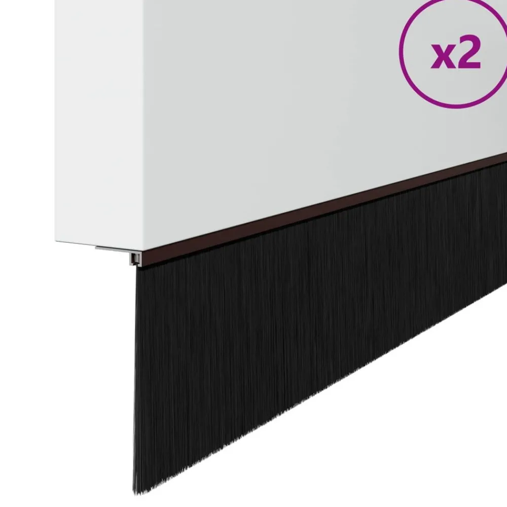 Bouwmaterialen*vidaXL Zelfklevende Deurborstels 2 pcs 100 cm Aluminium Legering Bruin