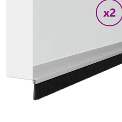 Bouwmaterialen*vidaXL Zelfklevende Deurborstels 2 pcs 100 cm Zilver